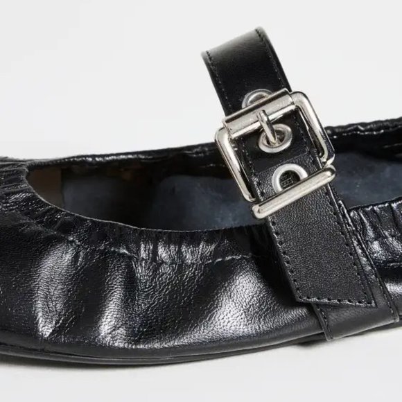 SCHUTZ Black Flats with Silver Buckle - Picture 2 of 5